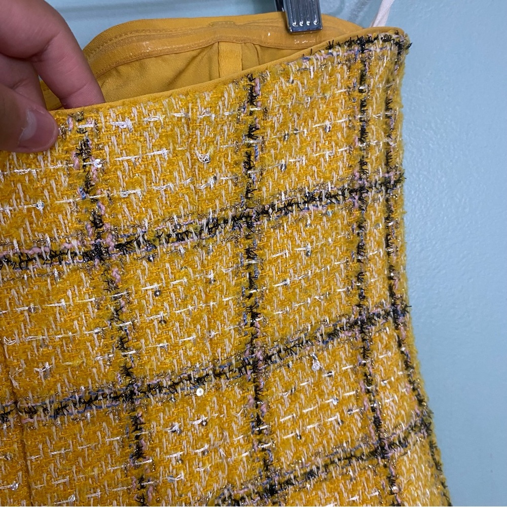 Assignment Cady Mini Dress Yellow Plaid‎ Small Strapless - Picture 9 of 10